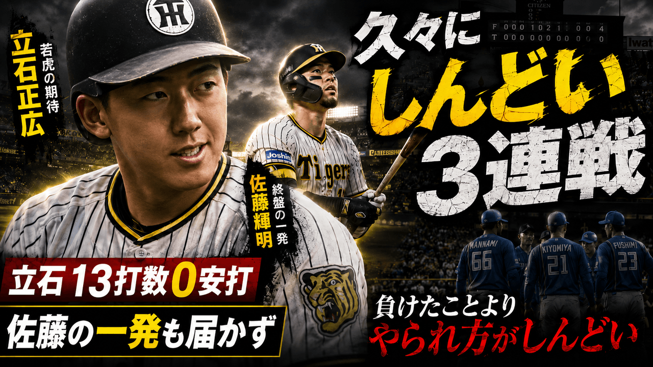 阪神2-4日本ハム 5/28 3連敗 25安打4得点と27安打13得点の差 立石13打数無安打
